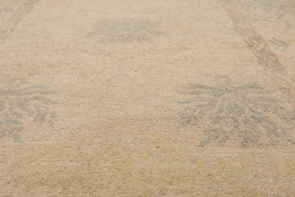 4x6 Beige, Taupe, Slate Color Hand Knotted 100% Wool Transitional Oriental Rug