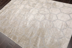 5x7 Gray, , Color Hand Knotted Viscose Modern Oriental Rug