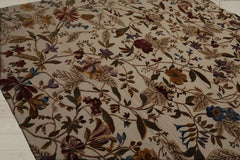 8x10 Beige, Rust, Green Color Hand Knotted 100% Wool Transitional Oriental Rug