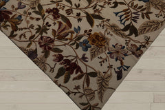 8x10 Beige, Rust, Green Color Hand Knotted 100% Wool Transitional Oriental Rug