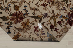 8x10 Beige, Rust, Green Color Hand Knotted 100% Wool Transitional Oriental Rug