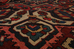 Palace Rust, Ivory, Navy Color Hand Knotted Bakhtiari 100% Wool Traditional Oriental Rug