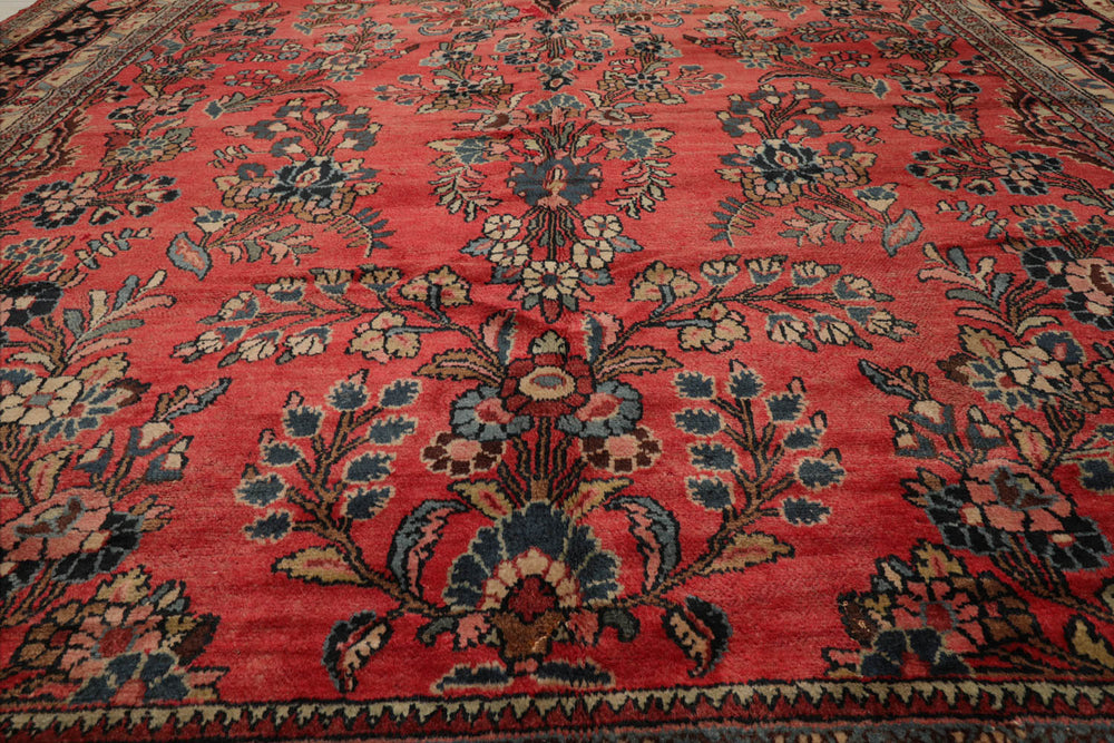 Palace Rose, Charcoal, Ivory Color Hand Knotted Lilihaan 100% Wool Traditional Oriental Rug