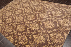 6x9 Brown, Caramel, Color Hand Knotted 100% Wool Transitional Oriental Rug