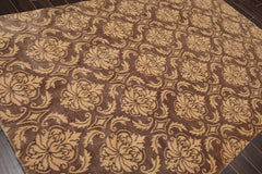 6x9 Brown, Caramel, Color Hand Knotted 100% Wool Transitional Oriental Rug