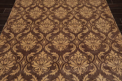 6x9 Brown, Caramel, Color Hand Knotted 100% Wool Transitional Oriental Rug