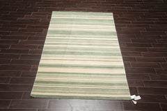 6x9 Beige, Mint, Color Hand Knotted 100% Wool Modern Oriental Rug