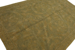 Knotted Rug Lime Light Gold Hand Knotted 6'x9' French Aubusson Savonnerie Asmara Traditional 100% Wool Oriental Area Rug