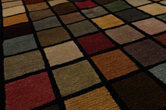 Knotted Rug Hand Knotted 3'7''x3'6'' Square Modern Contemporary Wool Oriental Area Rug