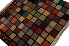 Knotted Rug Hand Knotted 3'6''x3'6'' Modern Contemporary Wool Oriental Area Rug