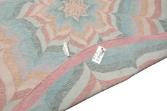 Knotted Rug Beige Hand Knotted 6'x6' Round Transitional Kilim Dhurry Wool Oriental Area Rug