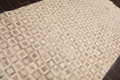 5x8 Beige, Brown, Color Hand Knotted Soumak 100% Wool Modern Oriental Rug