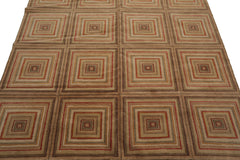 Knotted Rug Tan Beige Hand Knotted 6'x9' Tibetan Modern Contemporary 100% Wool Oriental Area Rug