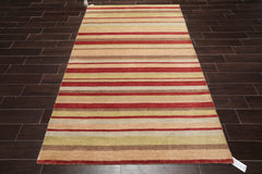 5x8 Multicolor, Brown, Gray Color Hand Knotted 100% Wool Modern Oriental Rug