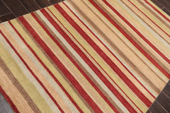 5x8 Multicolor, Brown, Gray Color Hand Knotted 100% Wool Modern Oriental Rug