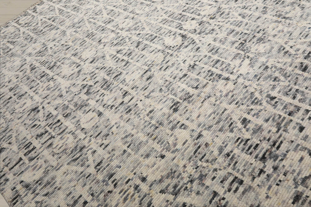 8x10 Ivory, Gray, Graphite Color Hand Knotted Oushak 100% Wool Oriental Rug