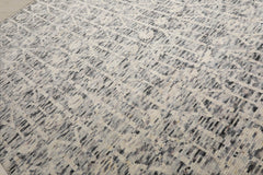 8x10 Ivory, Gray, Graphite Color Hand Knotted Oushak 100% Wool Oriental Rug