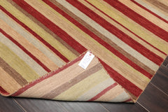 5x8 Multicolor, Brown, Gray Color Hand Knotted 100% Wool Modern Oriental Rug