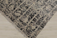 8x10 Ivory, Gray, Graphite Color Hand Knotted Oushak 100% Wool Oriental Rug