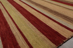 5x8 Multicolor, Brown, Gray Color Hand Knotted 100% Wool Modern Oriental Rug