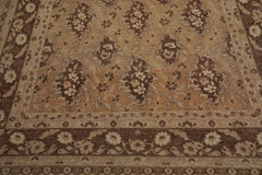 8x11 Tan, Beige, Brown Color Hand Knotted Chobi Peshawar 100% Wool Traditional Oriental Rug