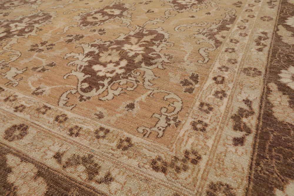 8x11 Tan, Beige, Brown Color Hand Knotted Chobi Peshawar 100% Wool Traditional Oriental Rug