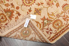 4x6 Beige, Brown, Mustard Color Hand Knotted Oushak 100% Wool Traditional Oriental Rug