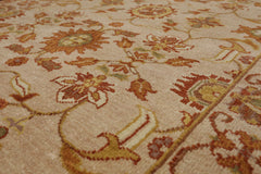 4x6 Beige, Brown, Mustard Color Hand Knotted Oushak 100% Wool Traditional Oriental Rug