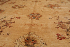 9x13 Beige, Brown, Burnt Orange Color Hand Knotted Oushak 100% Wool Traditional Oriental Rug