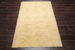 4x6 Pistacchio, Beige, Color Hand Knotted 100% Wool Modern Oriental Rug