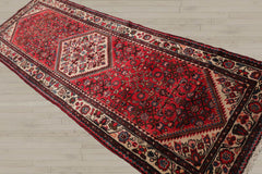 Runner Red, Beige, Brown Color Hand Knotted Heriz 100% Wool Traditional Oriental Rug