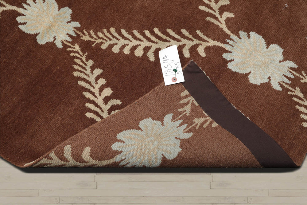 3x5 Brown, Beige, Blue Color Hand Knotted 100% Wool Traditional Oriental Rug