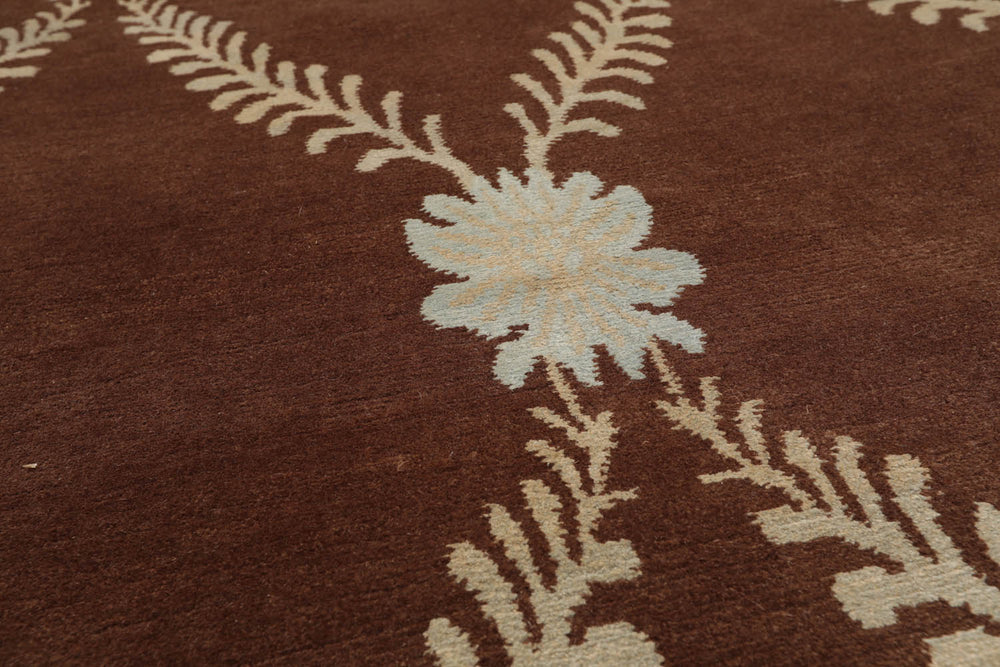 3x5 Brown, Beige, Blue Color Hand Knotted 100% Wool Traditional Oriental Rug