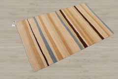 3x5 Beige, Tan, Brown Color Hand Knotted Tibetan 100% Wool Modern & Contemporary Oriental Rug