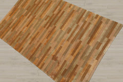 3x5 Gold, Tan, Moss Color Hand Knotted 100% Wool Modern & Contemporary Oriental Rug