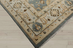 9x12 Celadon, Beige, Gray Color Hand Knotted 100% Wool Traditional Oriental Rug