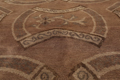 4x6 Taupe, Brown, Beige Color Hand Knotted Tibetan 100% Wool Transitional Oriental Rug