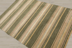 4x6 Beige, Green, Taupe Color Hand Knotted Tibetan 100% Wool Modern & Contemporary Oriental Rug