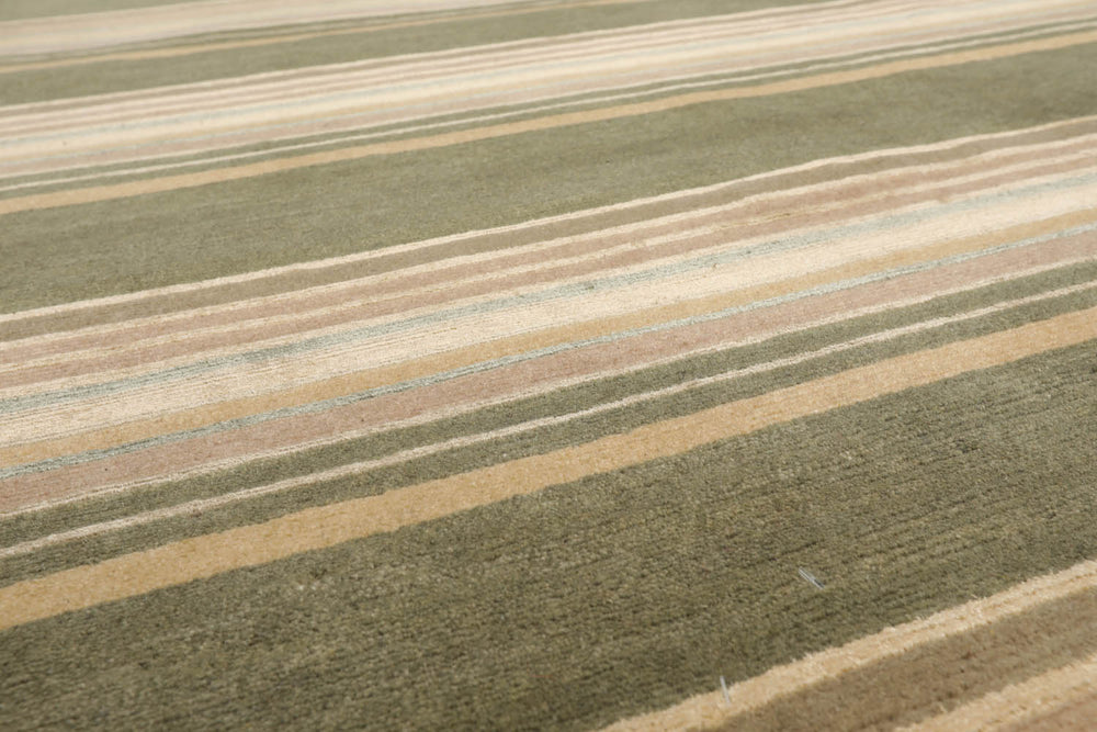 4x6 Beige, Green, Taupe Color Hand Knotted Tibetan 100% Wool Modern & Contemporary Oriental Rug