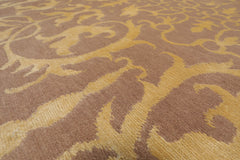4x6 Beige, Light Gold, Color Hand Knotted Tibetan 100% Wool Transitional Oriental Rug