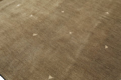 Multi Size Moss Gray Brown Color Hand Knotted Tibetan Wool & Silk Modern & Contemporary Oriental Rug