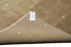Multi Size Moss Gray Brown Color Hand Knotted Tibetan Wool & Silk Modern & Contemporary Oriental Rug
