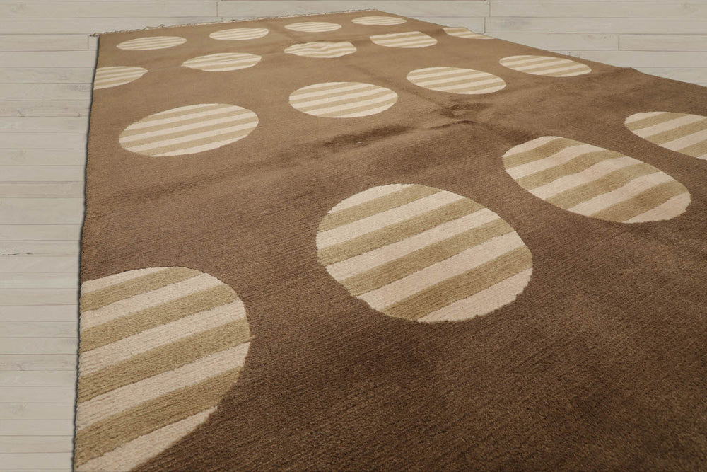 6x9 Olive, Beige, Sage Color Hand Knotted Tibetan 100% Wool Oriental Rug