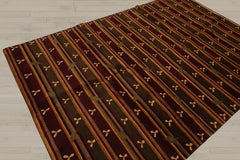 6x9 Green, Rust, Gold Color Hand Knotted Tibetan 100% Wool Transitional Oriental Rug