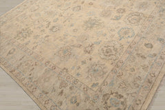 9x12 Beige, Gray, Taupe Color Hand Knotted Oushak Wool Traditional Oriental Rug