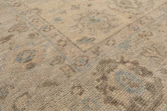 9x12 Beige, Gray, Taupe Color Hand Knotted Oushak Wool Traditional Oriental Rug