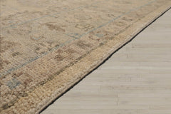 9x12 Beige, Gray, Taupe Color Hand Knotted Oushak Wool Traditional Oriental Rug