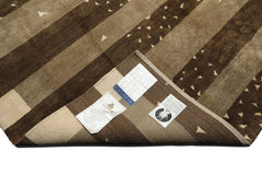 Multi Size Moss Gray Brown Color Hand Knotted Tibetan Wool & Silk Modern & Contemporary Oriental Rug