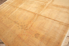 9x12 Tan, Beige, Gray Color Hand Knotted Oushak New Zealand Wool Transitional Oriental Rug