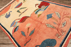 6x9 Ivory, Blush, Red Color Hand Knotted Gabbeh Wool Modern & Contemporary Oriental Rug